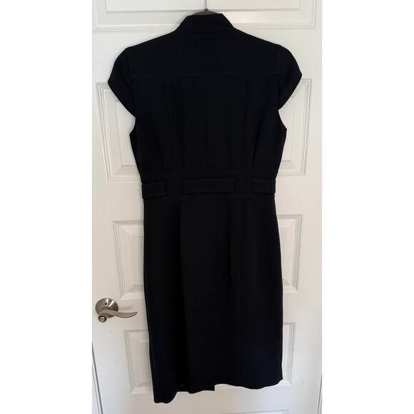 Calvin Klein Women’s Black Button Front Belted Sheath Dress Size 8 Office Work - Picture 2 of 8